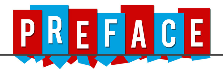 Preface Red Blue Random Shapes Top Boxes 