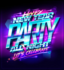 New year party poster design concept