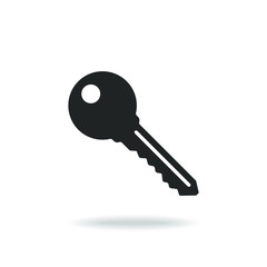 Key graphic icon. Key from the lock sign isolated on white background. Vector illustration