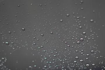 Blurred, raindrops, perched on a glass after a rain background image