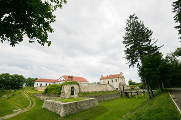 Fototapeta na wymiar Main view to fortress in Zbarazh, Ternopil region, West Ukraine panorama of castle