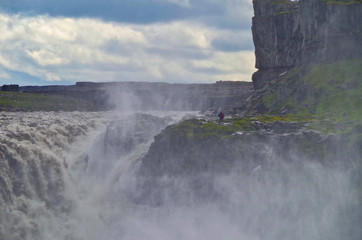 The Power and magic of powerful Iceland Dettifoss Waterfall Cascade