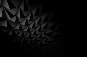 Abstract black digital structure, background pattern 3d