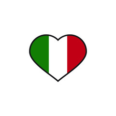 heart with Italy  flag logo vector design illustration for politic, education, business and many others 