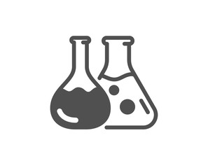 Laboratory flask sign. Chemistry lab icon. Analysis symbol. Classic flat style. Simple chemistry lab icon. Vector