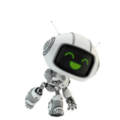 Walking cute little robotic toy. 3d rendering
