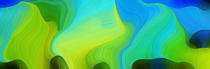 horizontal colorful abstract wave background with moderate green, green yellow and dark turquoise colors. can be used as texture, background or wallpaper