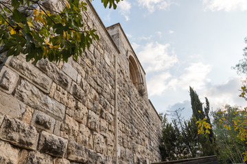 The Benedictine Abbey of Abu Gosh in the Chechen village Abu Ghosh near Jerusalem in Israel
