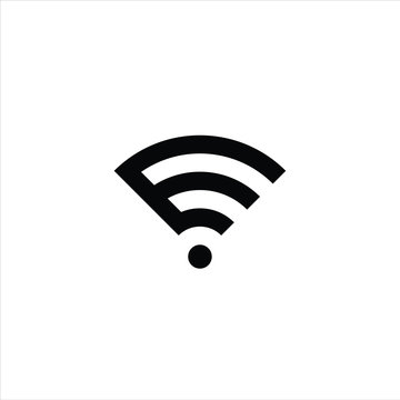 Wireless device connection wifi logo design template with initial letter E logo graphic design vector illustration. Symbol, icon, creative.