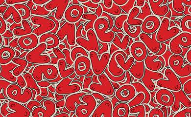 Seamless Valentine's day pattern. Template for printing on wrapping paper. Abstract background of red tint elements