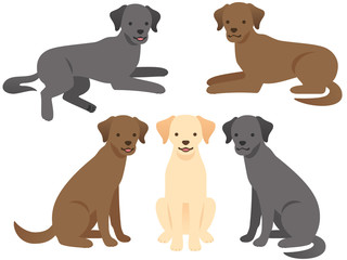 ラブラドール レトリーバーのイラスト 真横向きお座り 立つ Animal Wall Mural Anim Nora Hachio