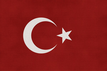 Realistic Turkish Flag Illustration with Fabric Texture