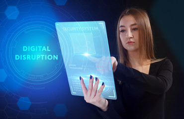 Business, Technology, Internet and network concept. Young businessman working on a virtual screen...