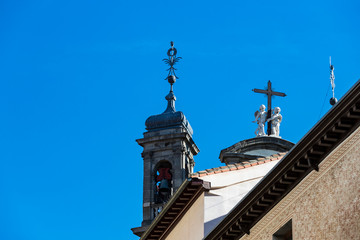 Obraz premium Elements of the architecture of Spain's capital city of Madrid.