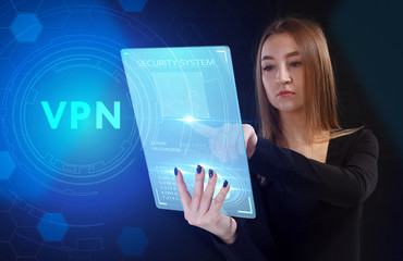 Business, Technology, Internet and network concept. Young businessman working on a virtual screen...