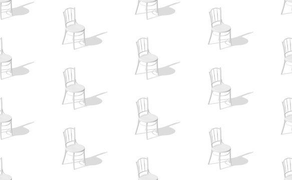 eps10. Seamless pattern of chairs with shadows on the floor. Vector background.
