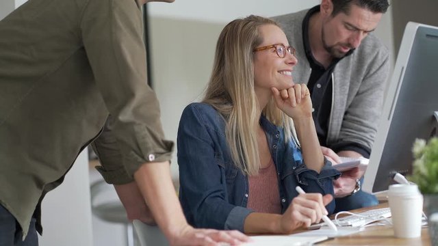 Business team working together in office