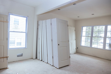 Under construction, installing material new home for repairs in an apartment is remodeling