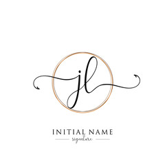 Initial Letter JL Signature Handwriting and Elegant Logo Design Vector