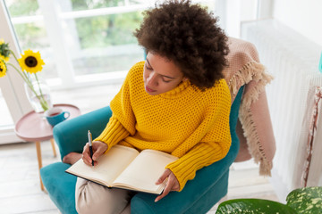 Woman making a schedule