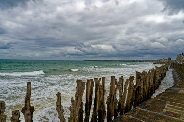 Saint-Malo, Plage du Sillon, Ile-et-Vilaine, Bretagne, France