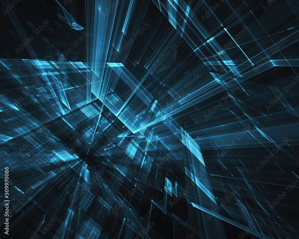 Poster fractal background for use in creativity and design projects. technological fractal. abstract 3d ill