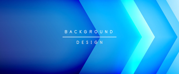 Arrow lines, technology digital template with shadows and lights on gradient background. Trendy simple fluid color gradient abstract background with dynamic straight shadow lines effect