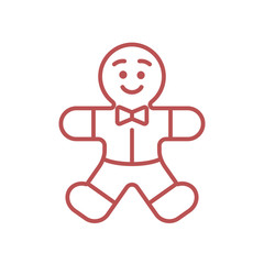 icon, gingerbread, man, present, set, christmas, decoration, sign,  bow, symbol, element, holiday, new year,  berry, celebration, vector, isolated, happy, winter, entertainment, candlestick, cap, hat,