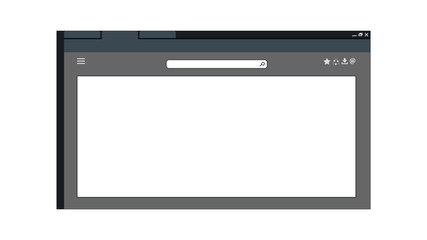 Email interface template mockup. Blank e-mail browser window. Mail message web page frame with copy space. Vector stock illustration eps10