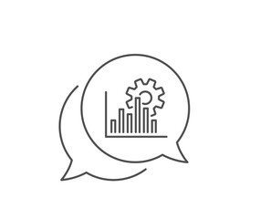 Seo graph line icon. Chat bubble design. Search engine optimization sign. Analytics symbol. Outline concept. Thin line seo graph icon. Vector
