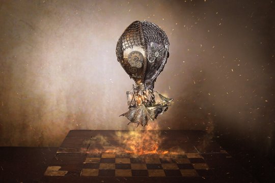 Steampunk viaggio in mongolfiera in giro per il mondo