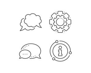 Chat comment line icon. Chat bubble, info sign elements. Comic speech bubble sign. Social media message symbol. Linear chat message outline icon. Information bubble. Vector