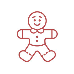 Gingerbread Man Vector Illustration Icon 