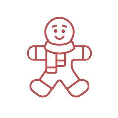 Gingerbread Man Vector Illustration Icon 