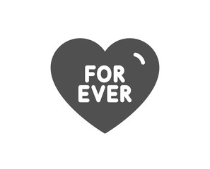 Sweet heart sign. For ever icon. Valentine day love symbol. Classic flat style. Simple for ever icon. Vector