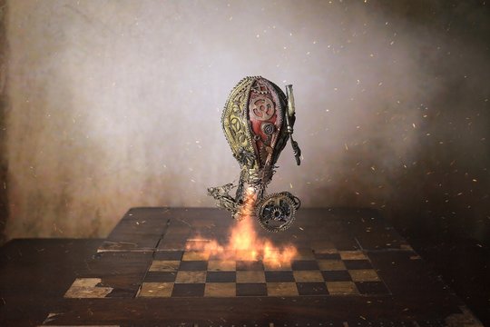 Steampunk viaggio in mongolfiera in giro per il mondo