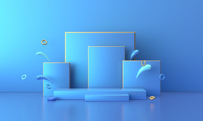 3D rendering of blue booth background