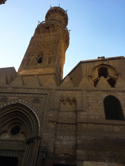 The scene of an ancient mosque in Alexandria, Egypt, with the emergence of religious inscriptions