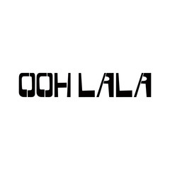 Ooh LaLa stencil lettering. Spray paint graffiti on white background. Design templates for greeting cards, overlays, posters