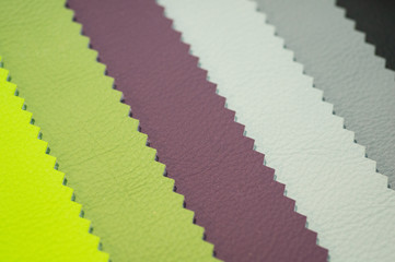 Catalog of multicolored imitation leather from matting fabric texture background, leatherette fabric texture