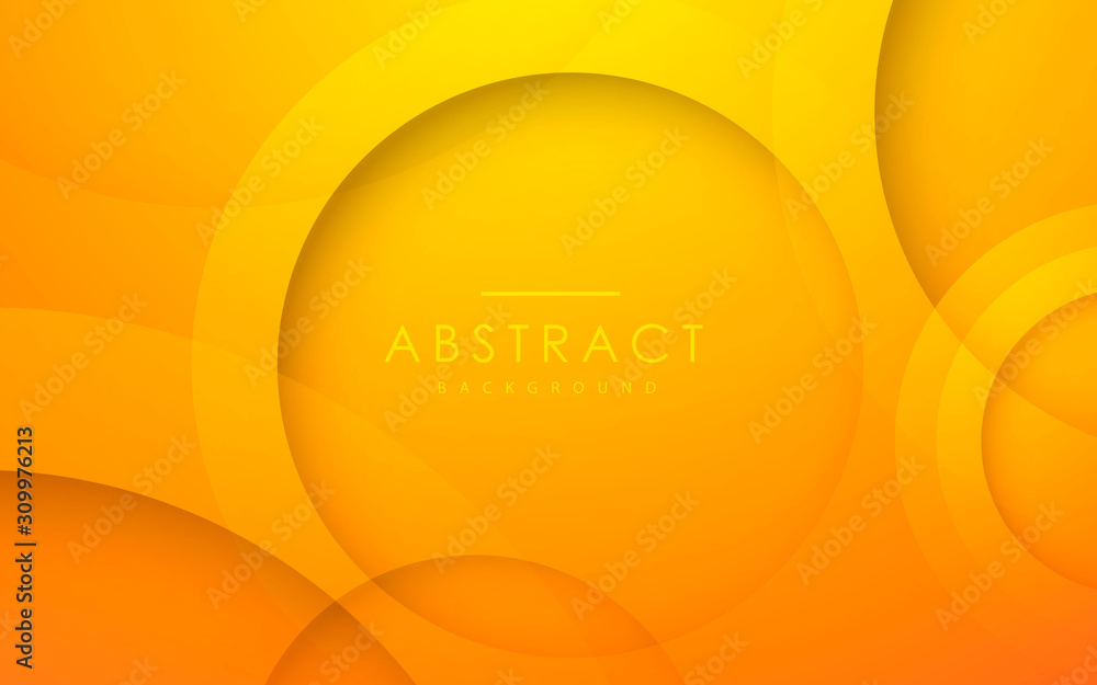 Poster abstract 3d circle layer orange background