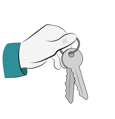 hand holds the keys to the apartment. settlement in a new building. new flat. vector illustration.