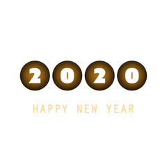 Simple White and Golden New Year Card, Cover or Background Design Template - 2020