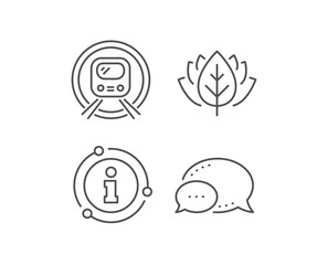 Metro subway transport line icon. Chat bubble, info sign elements. Public underground transportation sign. Linear metro subway outline icon. Information bubble. Vector