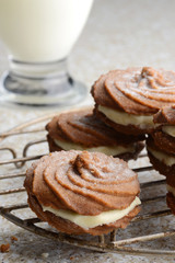 macro gingerbread cream filled cookies