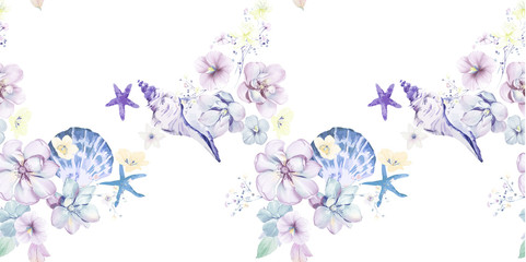 Obraz na płótnie Canvas Combination of watercolor flower elements