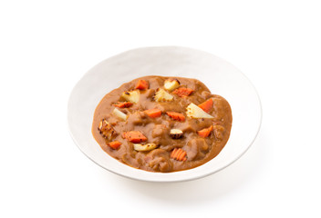 curry vegetable on isolated white background