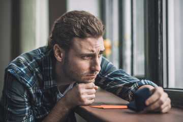 Undecisive man doubting on making the proposal