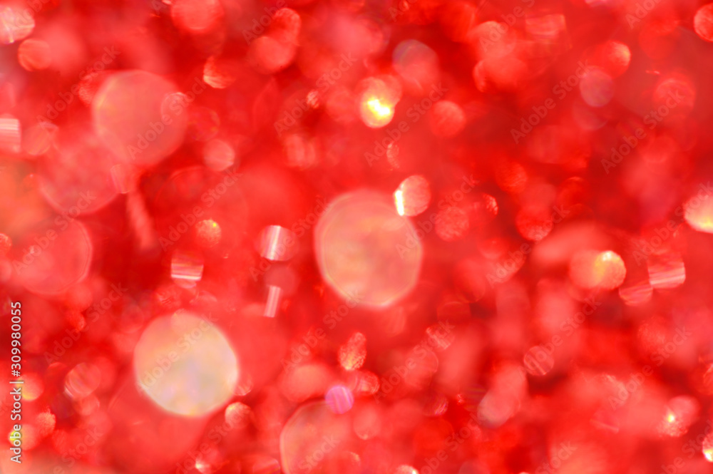 Sticker red background,defocused abstract red bokeh blurred circle light background
