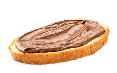 Chocolate butter sandwich on a white background. Isolated